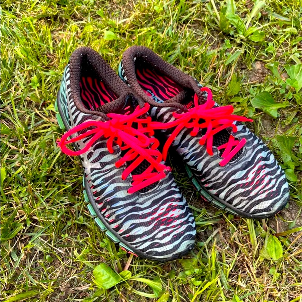 Zebra print ASICS running shoes